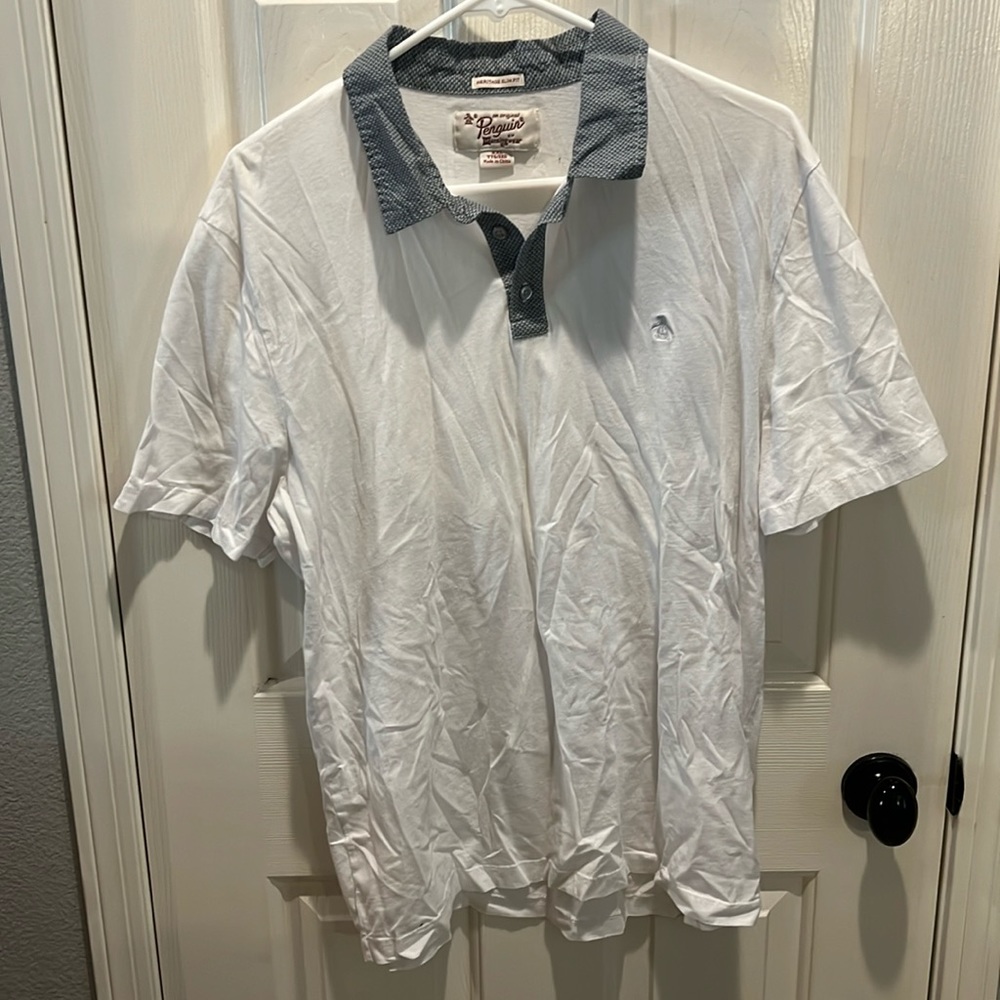 Original Penguin Heritage Slim Fit XXL White Short Sleeve Polo